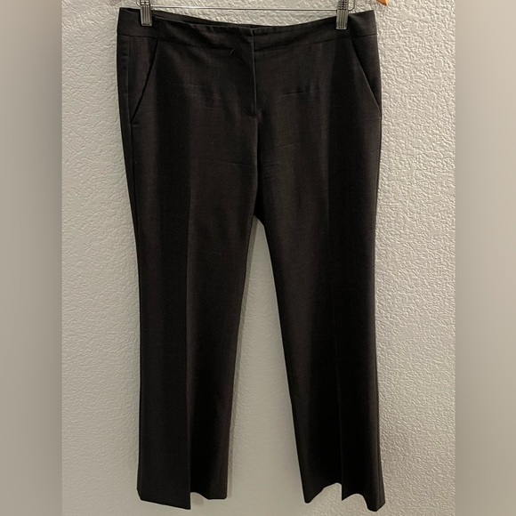 Theory Gray Wool Blend Straight Leg Dress Pants Trousers Stretch Size 6 - Picture 2 of 8